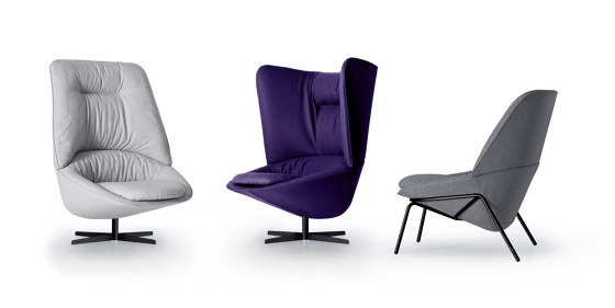 Ladle Sessel - Version aus Leder mit hoher Rückenlehne und Drehbasis mit Speichen | Sessel | ARFLEX