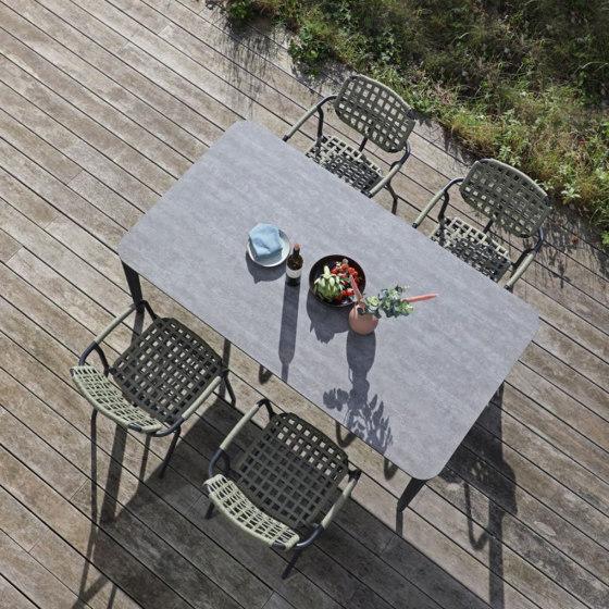 Fener Dining Table 240x100cm, Charcoal - Grey Marble Ceramic Top | Tables de repas | Design Pergola