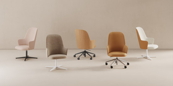 Aleta Executive chair - five casters aluminium base upholstered | Stühle | viccarbe