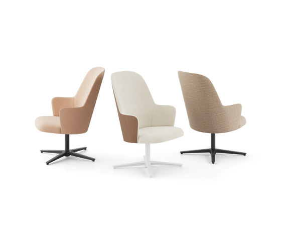 Aleta Executive chair - five casters aluminium base upholstered | Chaises | viccarbe