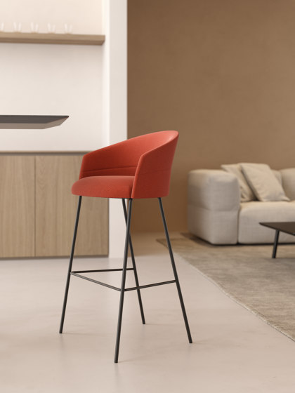 Copa stool - fixed base counter height smooth upholstery | Barhocker | viccarbe