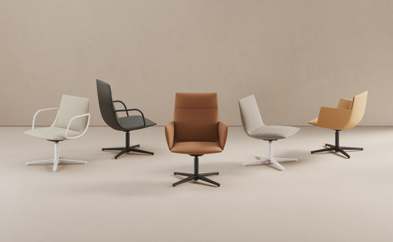 Noha chair - five casters aluminium base | Stühle | viccarbe