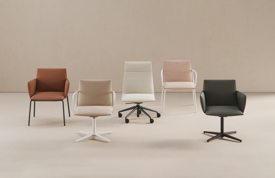 Noha Executive chair with four metal legs | Stühle | viccarbe