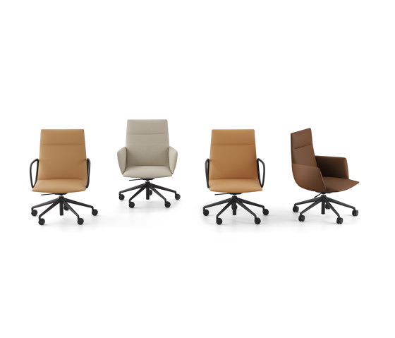 Noha Executive chair with wooden swivel base | Chaises | viccarbe