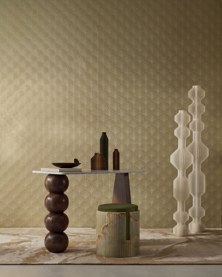 NEREIDES MARRON GLACÉ/DORÉ | Wall coverings / wallpapers | Casamance