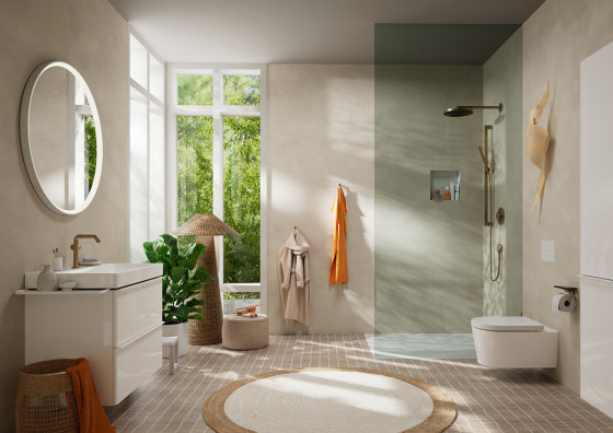 EluPura S Set de inodoro suspendido 540 rimless, AquaHelix Flush, con asiento y tapa con SoftClose y QuickRelease, Slim, SmartClean | Inodoros | Hansgrohe