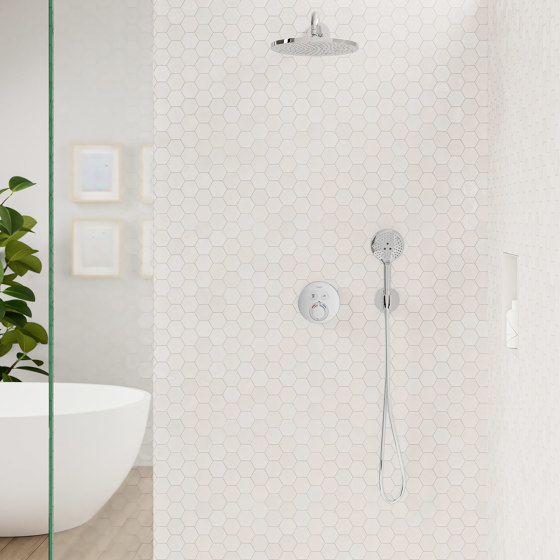 FixFit Wandanschluss S mit Rückflussverhinderer und Kunststoffanschlusswinkel | Badarmaturen Zubehör | Hansgrohe