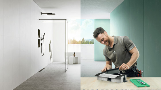 uBox universal Set básico para desagüe de ducha para instalación plana | Elementos internos pared | Hansgrohe