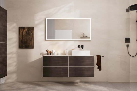 Xevolos E Colonne 400/360 Beige mat, charnière de porte droite | Miroirs de bain | Hansgrohe