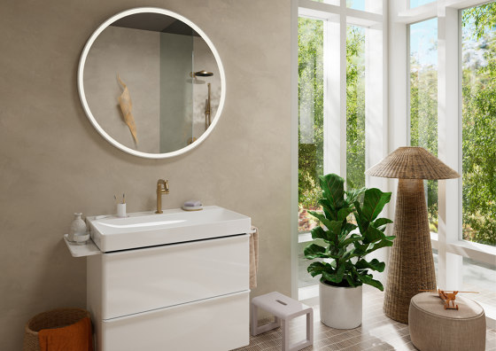 Xevolos E Columna alta beige arena mate 400/360, bisagra a la derecha | Espejos de baño | Hansgrohe