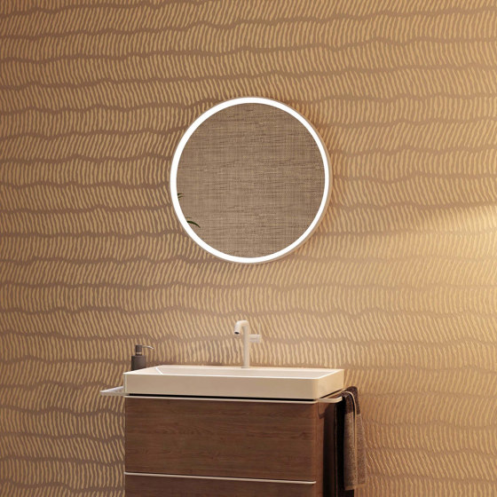 Xevolos E Columna alta beige arena mate 400/360, bisagra a la derecha | Espejos de baño | Hansgrohe