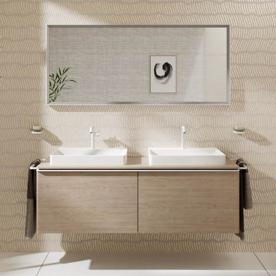 Xevolos E Columna alta beige arena mate 400/360, bisagra a la derecha | Espejos de baño | Hansgrohe