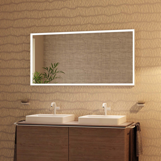 Xevolos E Columna alta beige arena mate 400/360, bisagra a la derecha | Espejos de baño | Hansgrohe