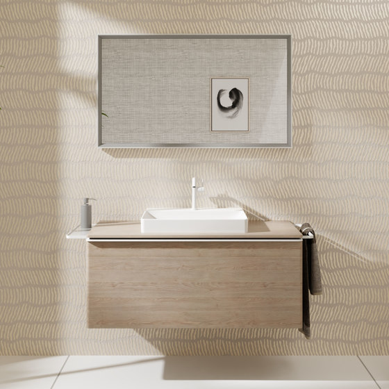 Xevolos E Colonne 400/360 Beige mat, charnière de porte droite | Miroirs de bain | Hansgrohe