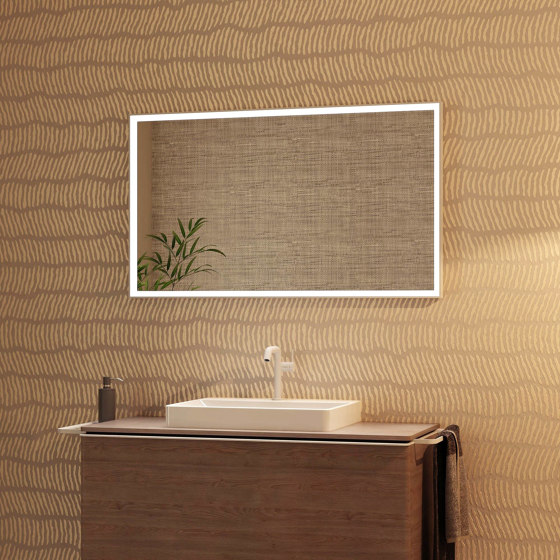 Xevolos E Columna alta beige arena mate 400/360, bisagra a la derecha | Espejos de baño | Hansgrohe