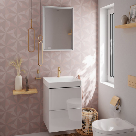 Xevolos E Columna alta beige arena mate 400/360, bisagra a la derecha | Espejos de baño | Hansgrohe