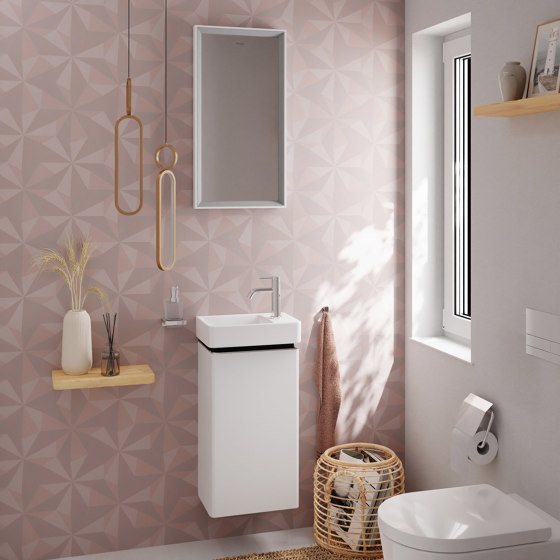 Xelu Q Meuble bas pour plan vasque 780/475 avec 2 tiroirs, caisson Blanc brillant | Meubles sous-lavabo | Hansgrohe