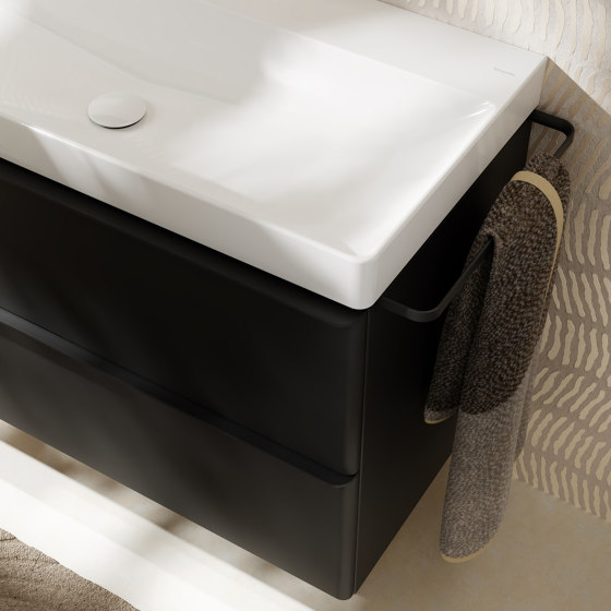 Xelu Q Lavabo con repisa a la izquierda 800/480, sin orificio para grifo ni rebosadero, SmartClean | Lavabos | Hansgrohe