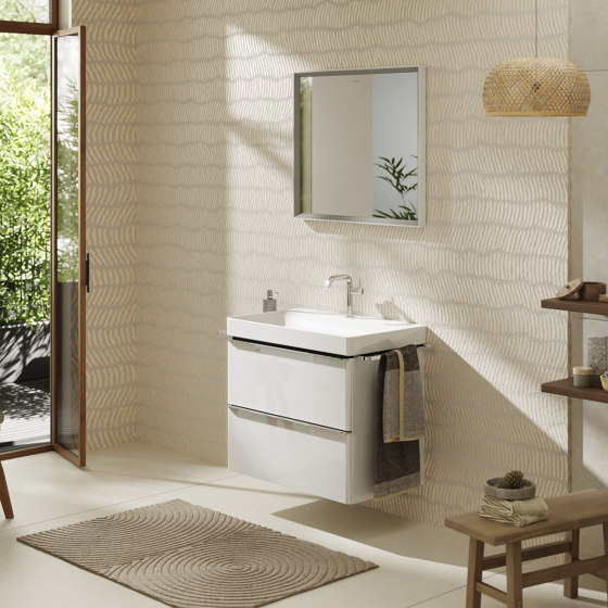 Xelu Q Meuble bas pour plan vasque 780/475 avec 2 tiroirs, caisson Blanc brillant | Meubles sous-lavabo | Hansgrohe