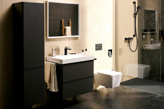 Xelu Q Meuble bas pour plan vasque 780/475 avec 2 tiroirs, caisson Blanc brillant | Meubles sous-lavabo | Hansgrohe