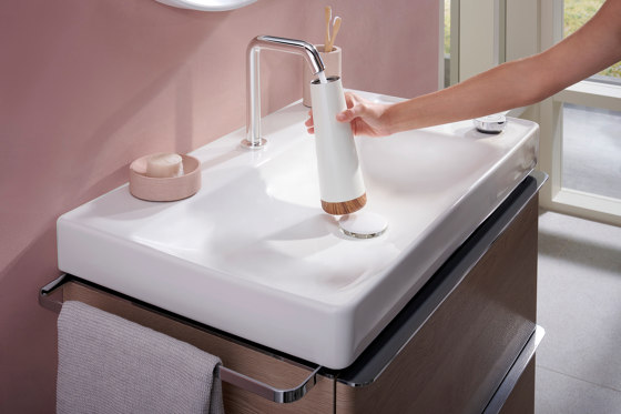 Xelu Q Waschtisch 600/480 mit Hahnloch ohne Überlauf, SmartClean | Waschtische | Hansgrohe