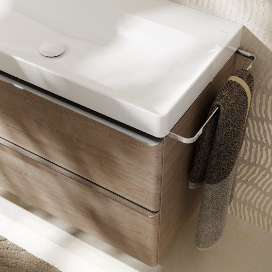 Xelu Q Lavabo con repisa a la izquierda 800/480, sin orificio para grifo ni rebosadero, SmartClean | Lavabos | Hansgrohe