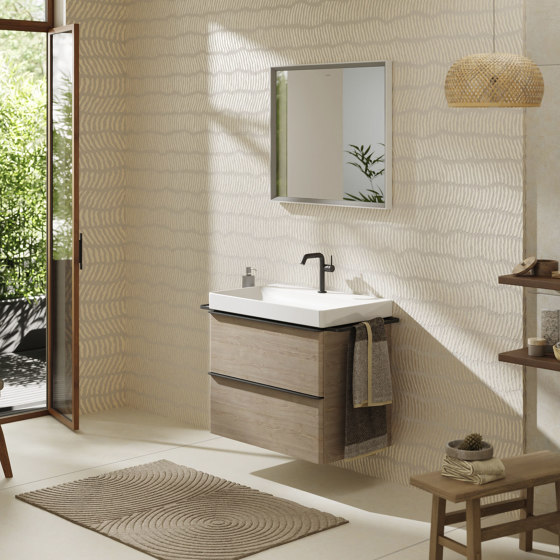 Xelu Q Plan vasque 800/480 avec plage de pose à gauche, sans trop plein ni trou pour robinet, SmartClean | Lavabos | Hansgrohe