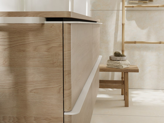 Xelu Q Base sottolavabo con 2 cassetti Rovere Naturale 780/475 per lavabo | Mobili lavabo | Hansgrohe