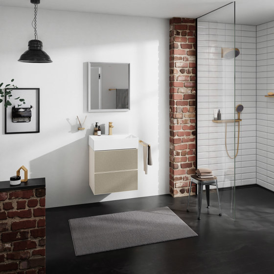 Xevolos E Base sottolavabo con 2 cassetti Beige Sabbia Opaco 780/550 per top con lavabo rettificato | Mobili lavabo | Hansgrohe