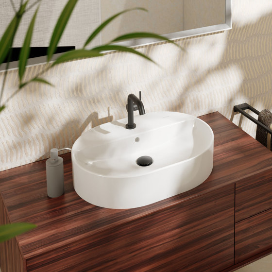 Xuniva S Lavabo semiencastrado 450/450 con orificio para grifo y rebosadero, SmartClean | Lavabos | Hansgrohe