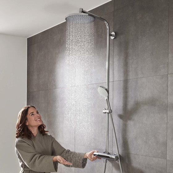 hansgrohe Crometta 160 Showerpipe termostato ducha visto EcoSmart 9 l/min | Grifería para duchas | Hansgrohe