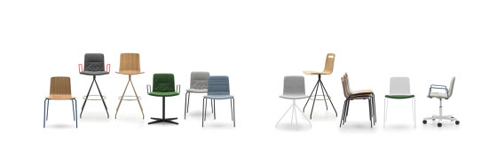 Klip chair - five casters base & smooth upholstery | Chairs | viccarbe