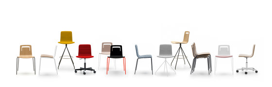 Klip chair - five casters base & smooth upholstery | Chairs | viccarbe