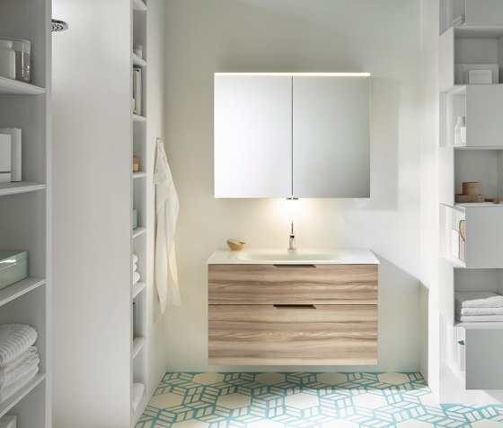 Eqio | Plan de toilette en céramique avec meuble sous-vasque | Meubles sous-lavabo | burgbad