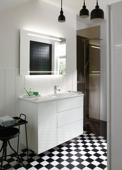 Essento | Plan de toilette en céramique avec meuble sous-vasque | Meubles sous-lavabo | burgbad