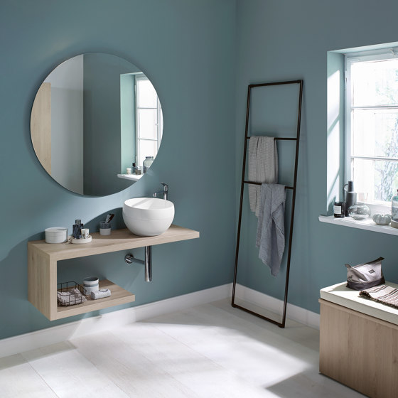 Sys30 | Armoire de toilette avec éclairage horizontal et éclairage du plan de toilette | Meubles muraux salle de bain | burgbad
