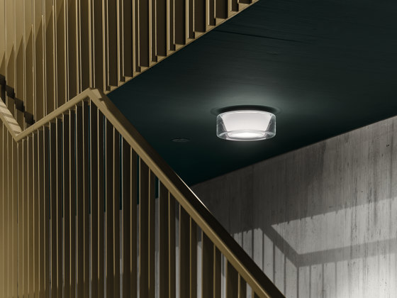 CURLING Ceiling | Schirm Glas klar, Reflektor zylindrisch opal | Deckenleuchten | serien.lighting