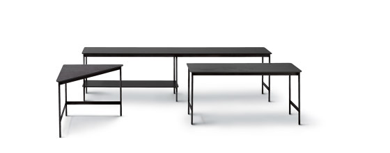Capilano Small Table 55x55 - Triangular Version with Fondovalle Lava Top | Mesas auxiliares | ARFLEX