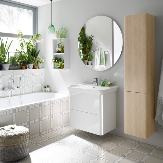 Iveo | Plan de toilette en pierre de synthèse avec meuble sous-vasque | Meubles sous-lavabo | burgbad