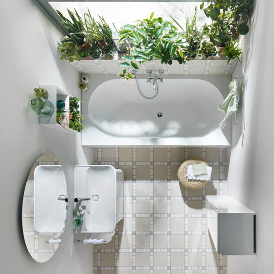 Iveo | Plan de toilette en pierre de synthèse avec meuble sous-vasque | Meubles sous-lavabo | burgbad
