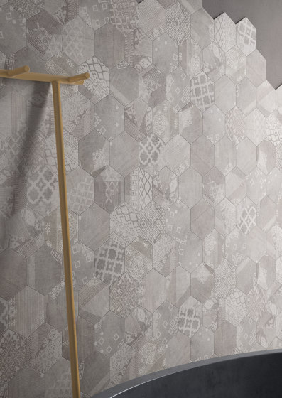 Gesso Esagona Patchwork Natural White | Ceramic mosaics | EMILGROUP