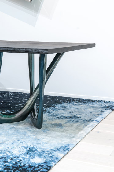 G-Table With Carbon Steel Graphite Grey Base And Top | Dining tables | Zieta