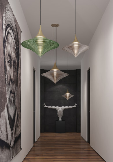 Disca S Opal White & Gold | Suspended lights | Hind Rabii
