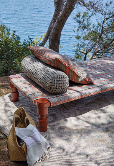 Garden Layers Small Cushion Checks terracotta | Cojines | GAN