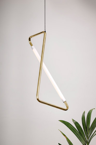Light Object 001 - Ceiling pendant LED light, polished brass finish | Suspensions | Naama Hofman Light Objects
