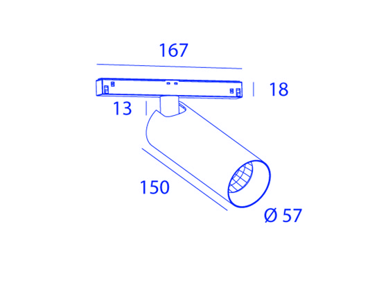 TUBLR MINI T1 48V TRACK 1X COB LED | Lampade plafoniere | Orbit