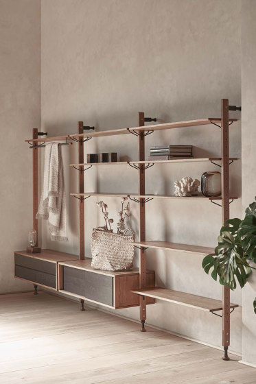 Theo Wall Unit Clothing Rail With Drawer | Porte-manteau | District Eight