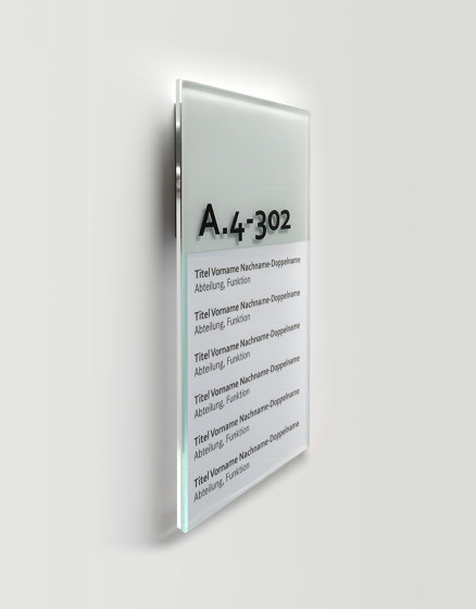 Signpost glass wall mounted PVW | Pittogrammi / Cartelli | Meng Informationstechnik