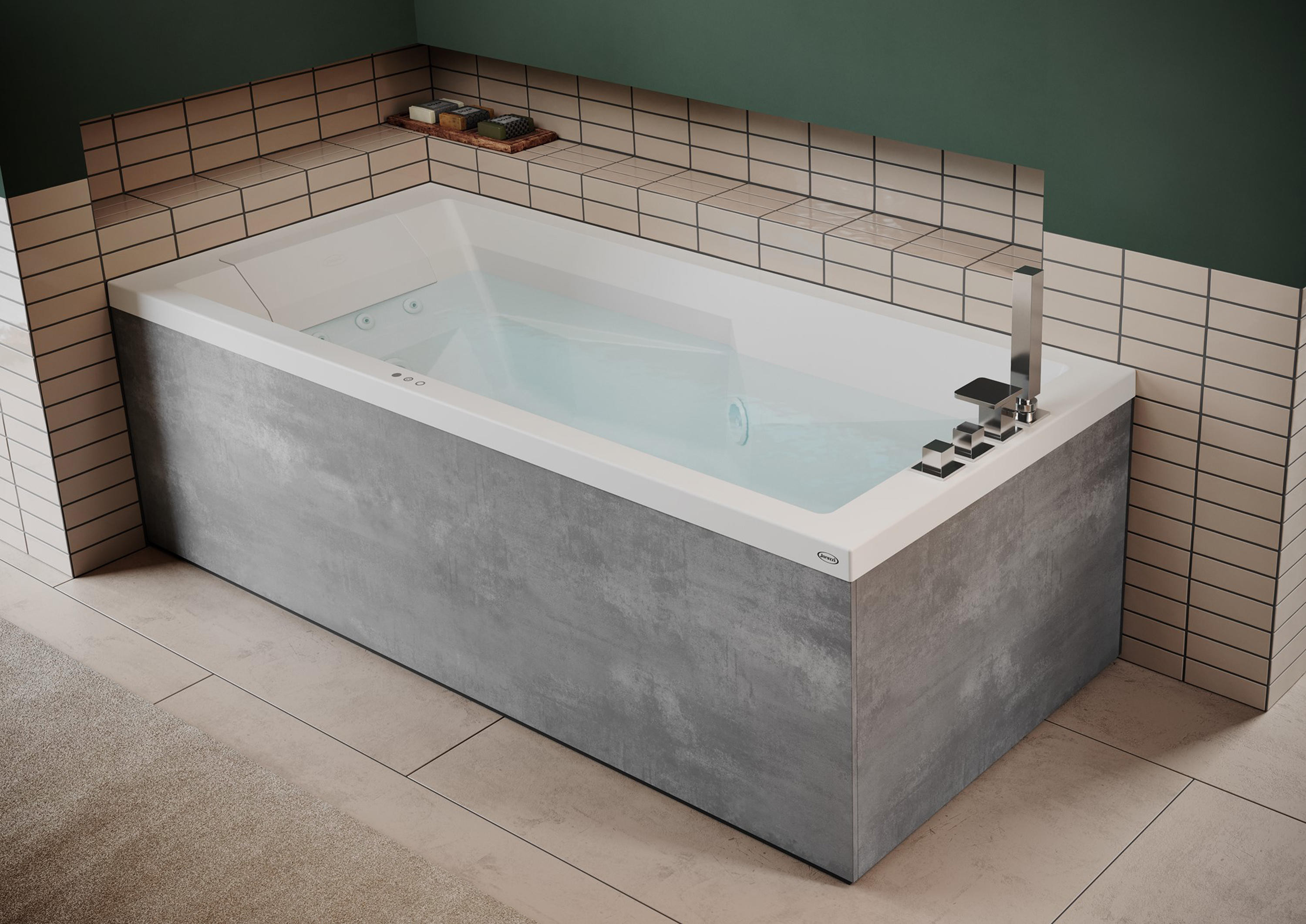 SHARP EXTRA Hydromassage freestanding rectangular bathtub By Jacuzzi®