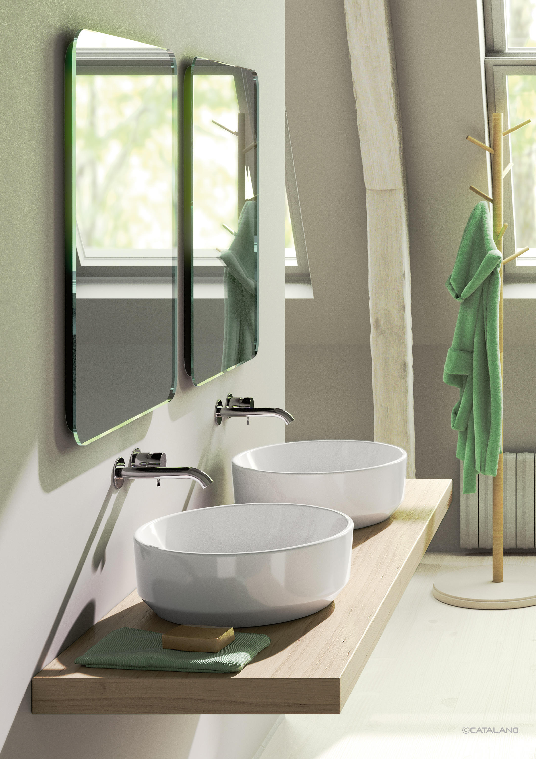 GREEN 80X50 - Wash basins from Ceramica Catalano